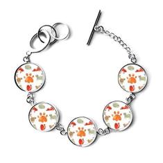 Imagem de DIYthinker Pulseira com pegada de gato fofo da família com pingente de corrente