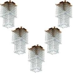 Imagem de Kit 5 Lustre Plafon De Cristal Acrilico Spark Cobre