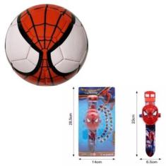 Imagem de Bola De Futebol + Relogio Projetor Infantil Homem Aranha - Smactudo