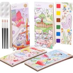 Imagem de Livros de pintura com água, livro de pintura em aquarela, conjunto de livros de pintura em aquarela, livros de colorir em aquarela para crianças, presentes de artes e artesanato para crianças