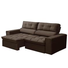 Imagem de Sofá Retrátil Reclinável 3 Lugares 180cm Blanches F05 Veludo Marrom -