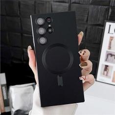 Imagem de Capa de telefone magnética de silicone para Samsung S20 S21 FE S22 S23 Ultra Note 20 10 Plus à prova de choque proteção de câmera Cove, preta, para Samsung S20FE