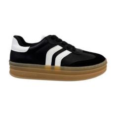Imagem de Tênis Via Marte Casual Feminino 156003 Preto + Branco-Feminino