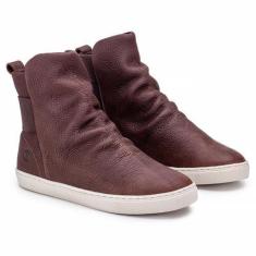 Imagem de Tênis Cano Médio Em Couro Telha Com Elástico Traseiro E Sola Off White