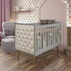 Imagem de Berço Mini Cama Lorena com Captone Carolina Baby Cinza Fosco