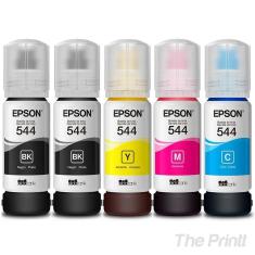 Imagem de Kit 5 Tintas 544 Refil P/Impressora Epson T544 L3110 L3150 L5190 Cx/ 5 un. Produto comercializado por Theprintt.