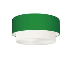 Imagem de Plafon Duplo Cilíndrico 50X40cm Bivolt Verde Folha Branco
