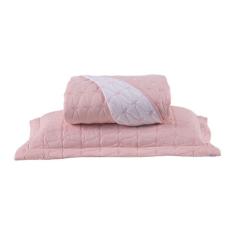 Imagem de Cobre Leito Solteiro Cristal Percal 200 Fios Bordado 2 Peças Rose