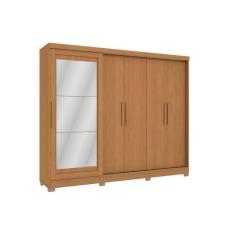 Imagem de Guarda Roupa Casal 5 Portas E 4 Gavetas C- Espelho E Pés  Cb01n564 Canela