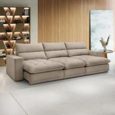 Imagem de Sofá Retrátil e Reclinável 350cm Martinho Boucle - Celflex