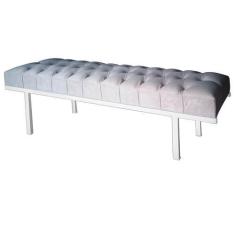 Imagem de Recamier Queen Bege Suede Liso Base De Metal Branco Barrow Vintage - R