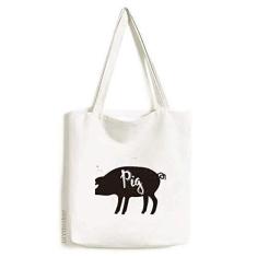 Imagem de Bolsa de lona preta e branca de animal bolsa de compras bolsa casual bolsa de compras