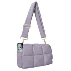 Imagem de NAARIIAN Bolsa de ombro acolchoada de algodão acolchoada bolsa tiracolo feminina Hobo, rosa, Large