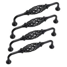 Imagem de XDHLDULYK Puxador de hardware de armário de gaiola de pássaro, puxador de porta antigo de ferro fundido maçaneta de porta de celeiro de metal, alça de orifícios centrais para armário de cozinha,