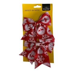 Imagem de Enfeite De Natal Kit Com 2 Laços 12cmx13cm - RIO MASTER