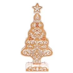 Imagem de Hodao Decoração de árvore de Natal, estatuetas de árvore de gengibre de Natal, estatuetas de árvore de gengibre feitas à mão para presentes de decoração de Natal - decoração de casa para festa de dia