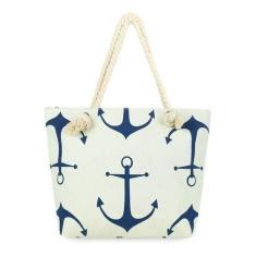 Imagem de Bolsa Feminina Moda Praia Lona Ancora Marinheiro Corda - Não Informada