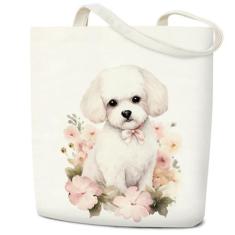 Imagem de Sacola feminina de lona, bolsa de compras estética, dobrável, reutilizável, presente para amigos - B, Branco, One Size
