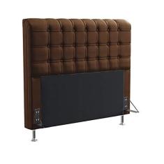 Imagem de Cabeceira Dama 195 Para Cama King Couro Artificial Marrom Aradecor
