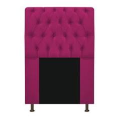 Imagem de Cabeceira Estofada Lady 90 cm Solteiro Com Capitonê  Suede Pink - Doce Sonho Móveis