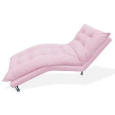 Imagem de Espreguiçadeira Chaise Decorativa Estofada Sala De Estar Diva Suede Ro
