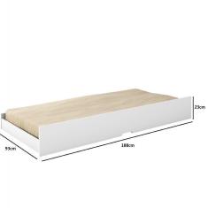 Imagem de Cama Auxiliar Ravena Solteiro Conquista Branco Brilho