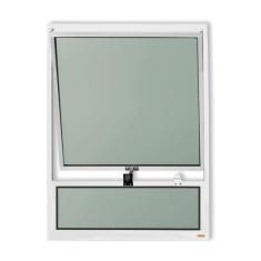 Imagem de Janela de Alumínio Maxim-Ar com Bandeira 80x60cm Vidro Mini Boreal Plus Brimak Branco