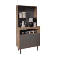 Imagem de Armário 2 Portas Cantinho do Café Rilary para Cozinha Freijó/Grafite M