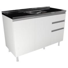 Imagem de Balcão Pia 120cm 100% Mdf 3 Portas 2 Gavetas Para Cozinha - Belli Móve