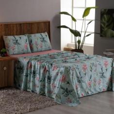 Imagem de Jogo De Lençol Casal 4 Peças Micro Percal Estampado Macio Confort - Sh