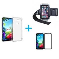 Imagem de Kit Braçadeira LG K40s + Capa + Pelicula De Vidro 3D