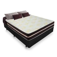 Imagem de Cama Box Queen + Colchão De Molas Ensacadas Classic Brow Firme Para 12