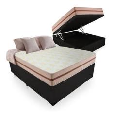 Imagem de Cama Box Baú Casal + Colchão De Molas Ensacadas Casal Firme Classic Be