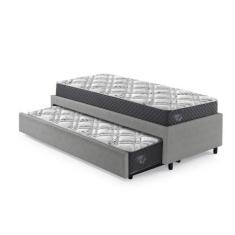 Imagem de Bicama Box Solteirão em Revestimento Sintético Cinza 96x203 com Dois C