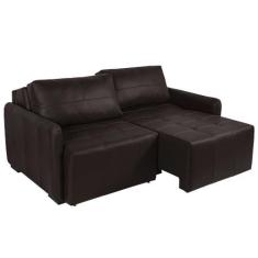 Imagem de Sofá Decorativo 3 Lugares Sala de Estar 220cm Reclinável e Retrátil Kassandra Couro Marrom G34 - Gran Belo