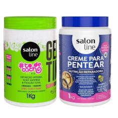Imagem de Kit Salon Line Gelatina To De Cacho + Creme Para Pentear Salon Line Nu