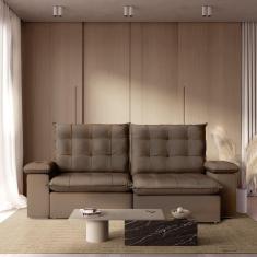 Imagem de Sofá Retrátil Reclinavel 190cm Luxor Marrom