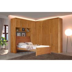 Imagem de Modulado solteiro MDF Cama 2,24x2,21m Portas Puxar - Luna -Nature - Bianchi Móveis