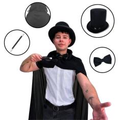 Imagem de Kit Fantasia Mágico Adulto - 4 Itens