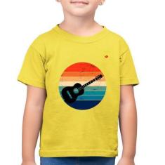Imagem de Camiseta Algodão Infantil Violão Vintage Sunset - Foca na Moda, Amarel