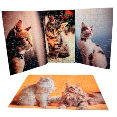 Imagem de Kit 4 Quebra-cabeças Gatos Relaxante Educativo Divertido