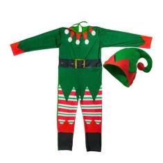 Imagem de Fantasia Duende de Natal Infantil Longa Com Gorro - Fantasias Carol EF