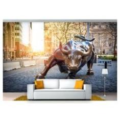 Imagem de Papel De Parede Cidade Wall Street Bull 3D Ncd228