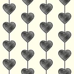 Imagem de Papel de Parede Heart Curtain Black