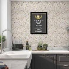 Imagem de Quadro Decorativo Um Café Para Acordar E Um Sorriso 45X34Cm