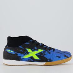 Imagem de Chuteira Oxn Fusion Grip 3 Neo Futsal Preta e Azul-Masculino