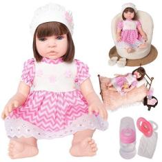 Imagem de Boneca Bebê Reborn Realista Menina Baby Com Acessórios - Atentu