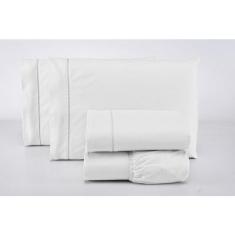 Imagem de Lençol Casal Avulso C/ Elástico 100% Algodão 200 Fios Branco - Casa Fe