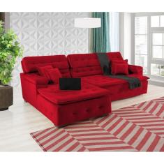 Imagem de Sofá Retrátil E Reclinável Com Chaise Orlando 2.20x2.10m- Sofisticato-verme