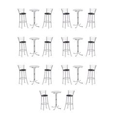 Imagem de Kit 7 Bistros Com 7 Banquetas Cromadas